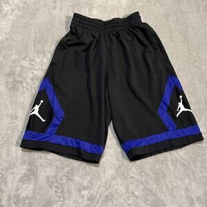 Jordan Dri-FIT Diamond Shorts Mens Small Black Blue Basketball Mesh Jumpman Logo
